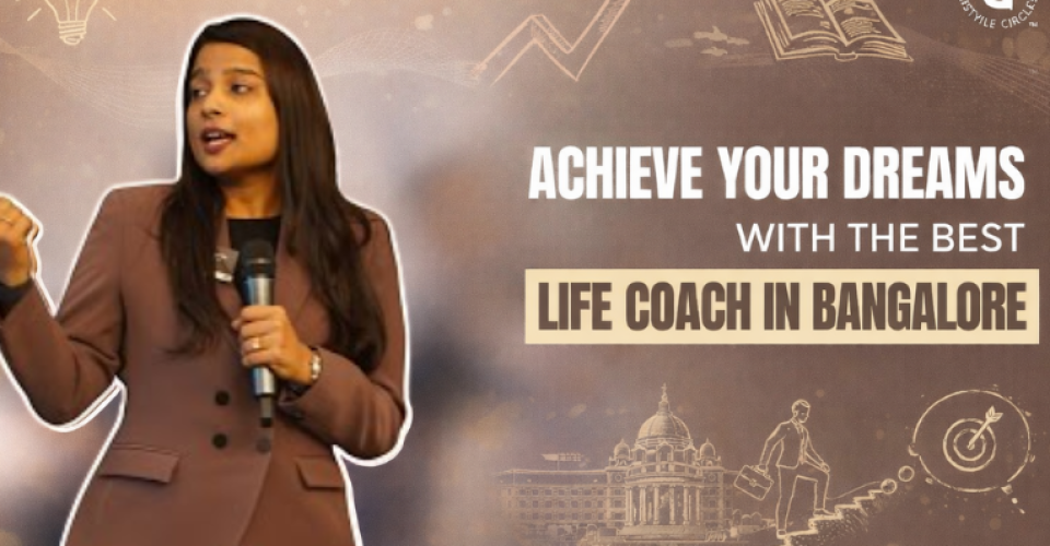 "Achieve Your Dreams with the Best Life Coach in Bangalore" – A life coach in Bangalore motivating a crowd with a focus on growth and success.