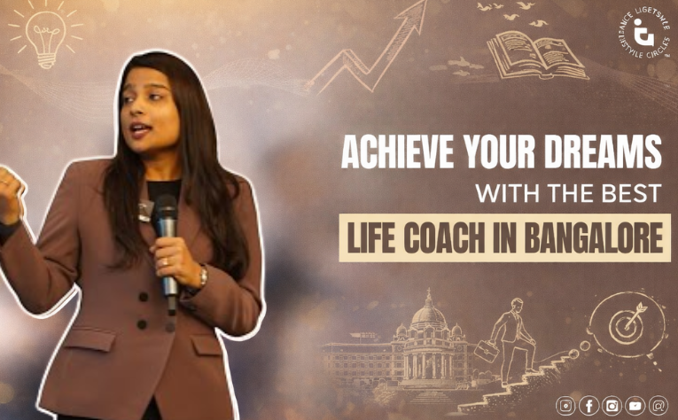 "Achieve Your Dreams with the Best Life Coach in Bangalore" – A life coach in Bangalore motivating a crowd with a focus on growth and success.