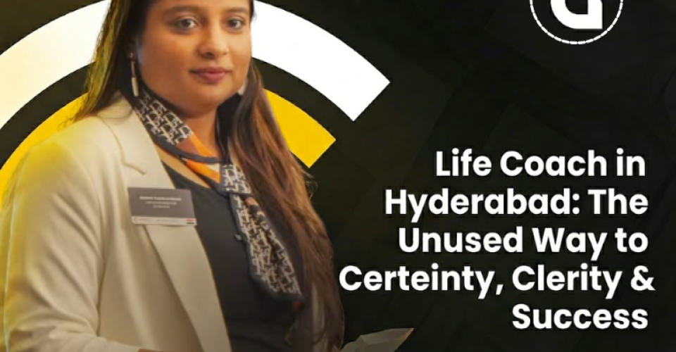 "Life coach in Hyderabad during a coaching session with a client in an office setting."