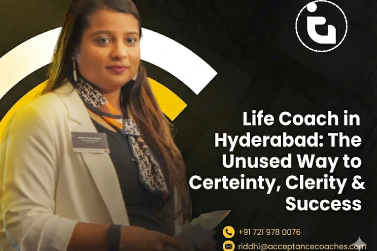 "Life coach in Hyderabad during a coaching session with a client in an office setting."